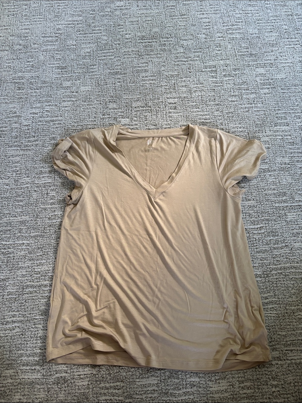 GAP Beige V-Neck Short Sleeve Tee